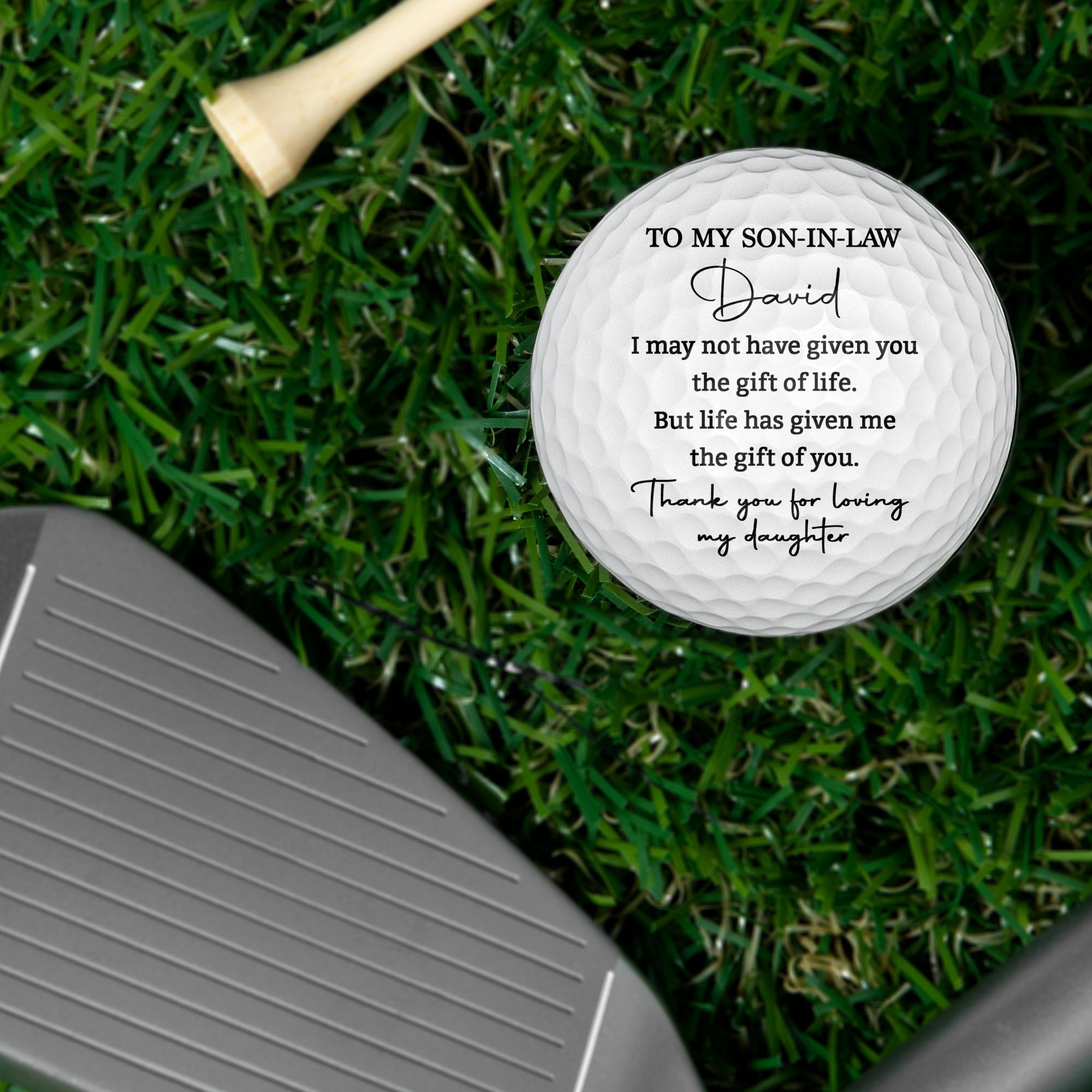Personalized Custom Golf Ball Double-Sided Gift for Son-in-Law