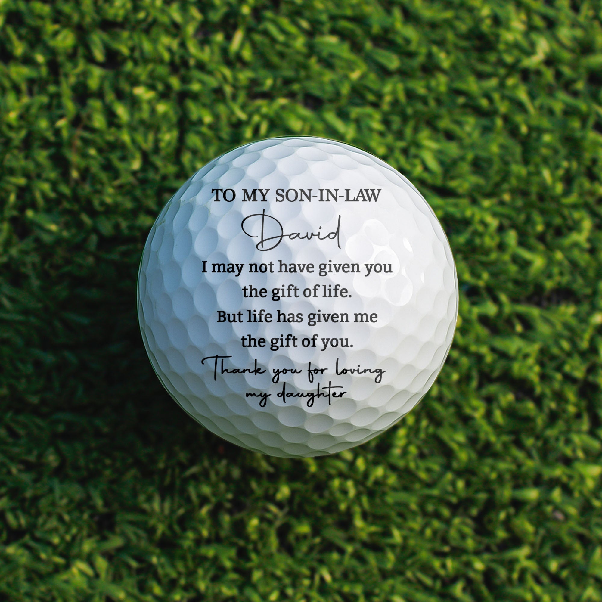 Personalized Custom Golf Ball Double-Sided Gift for Son-in-Law