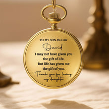 Load image into Gallery viewer, Personalized Custom Pocket Watch Gift for Son-in-Law
