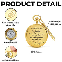 Load image into Gallery viewer, Personalized Custom Pocket Watch Gift for Son-in-Law
