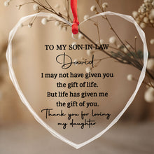 Load image into Gallery viewer, Personalized Heart Glass Ornament Custom Name Gift for Son-in-Law

