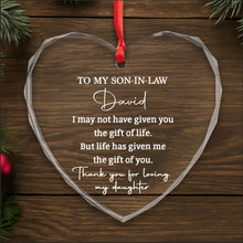 Load image into Gallery viewer, Personalized Heart Glass Ornament Custom Name Gift for Son-in-Law
