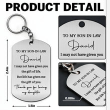 Load image into Gallery viewer, Personalized Stainless Steel Keychain Custom Engraved Gift for Son-in-Law
