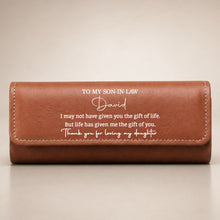 Load image into Gallery viewer, Personalized Leather Eyeglass Case Custom Name Gift for Son-in-Law
