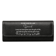 Load image into Gallery viewer, Personalized Leather Eyeglass Case Custom Name Gift for Son-in-Law
