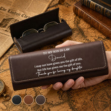 Load image into Gallery viewer, Personalized Leather Eyeglass Case Custom Name Gift for Son-in-Law
