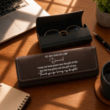 Load image into Gallery viewer, Personalized Leather Eyeglass Case Custom Name Gift for Son-in-Law
