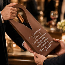 Load image into Gallery viewer, Personalized Leather Wine Bag Custom Gift for Son-in-Law
