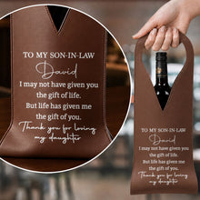 Load image into Gallery viewer, Personalized Leather Wine Bag Custom Gift for Son-in-Law
