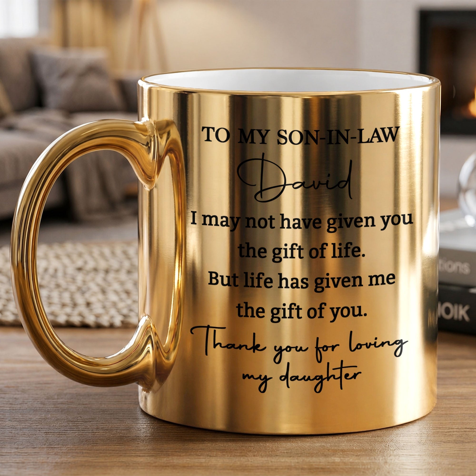 Personalized Metallic Mug Custom Gift for Son-in-Law Birthday Christmas