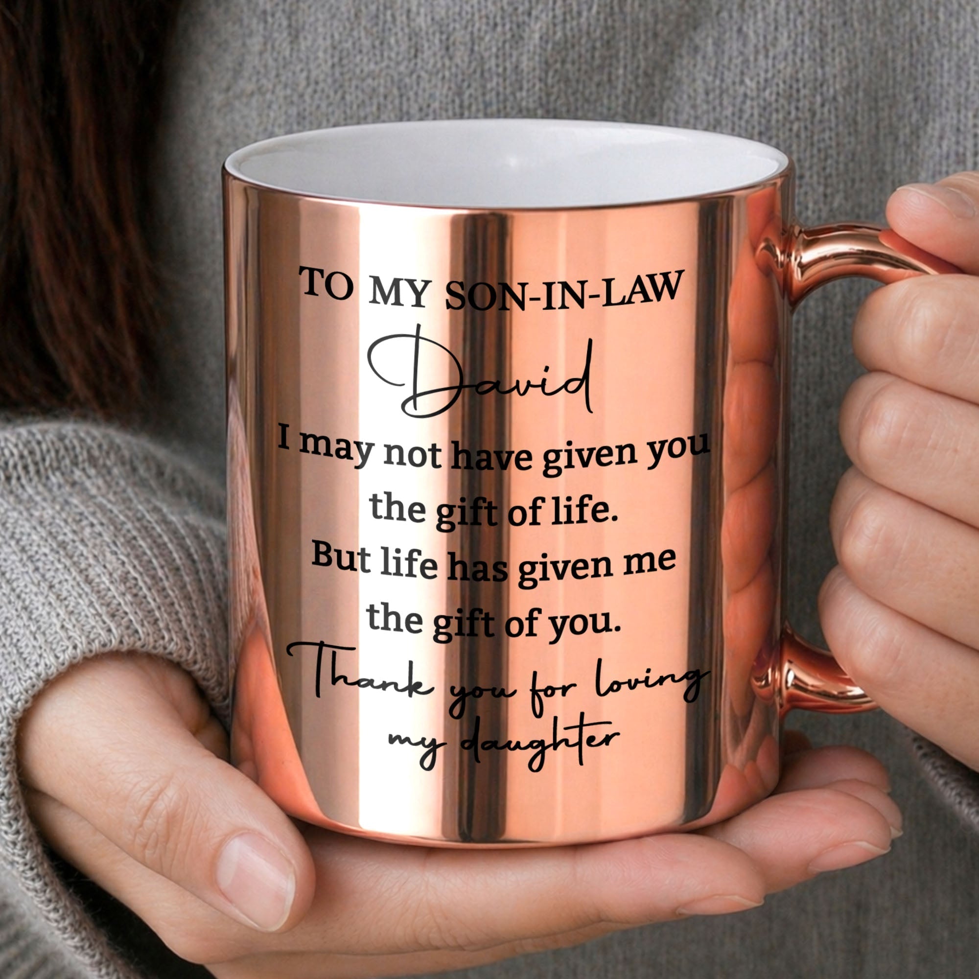 Personalized Metallic Mug Custom Gift for Son-in-Law Birthday Christmas
