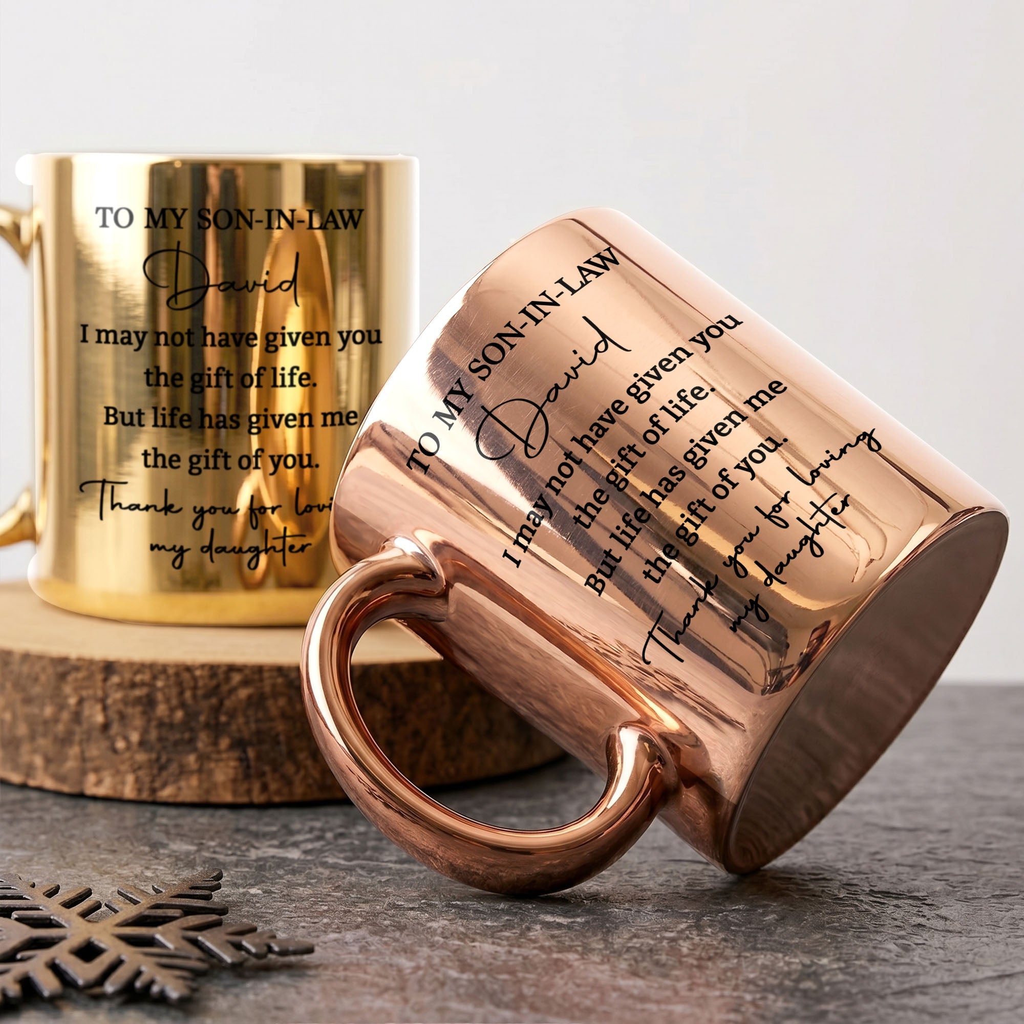 Personalized Metallic Mug Custom Gift for Son-in-Law Birthday Christmas