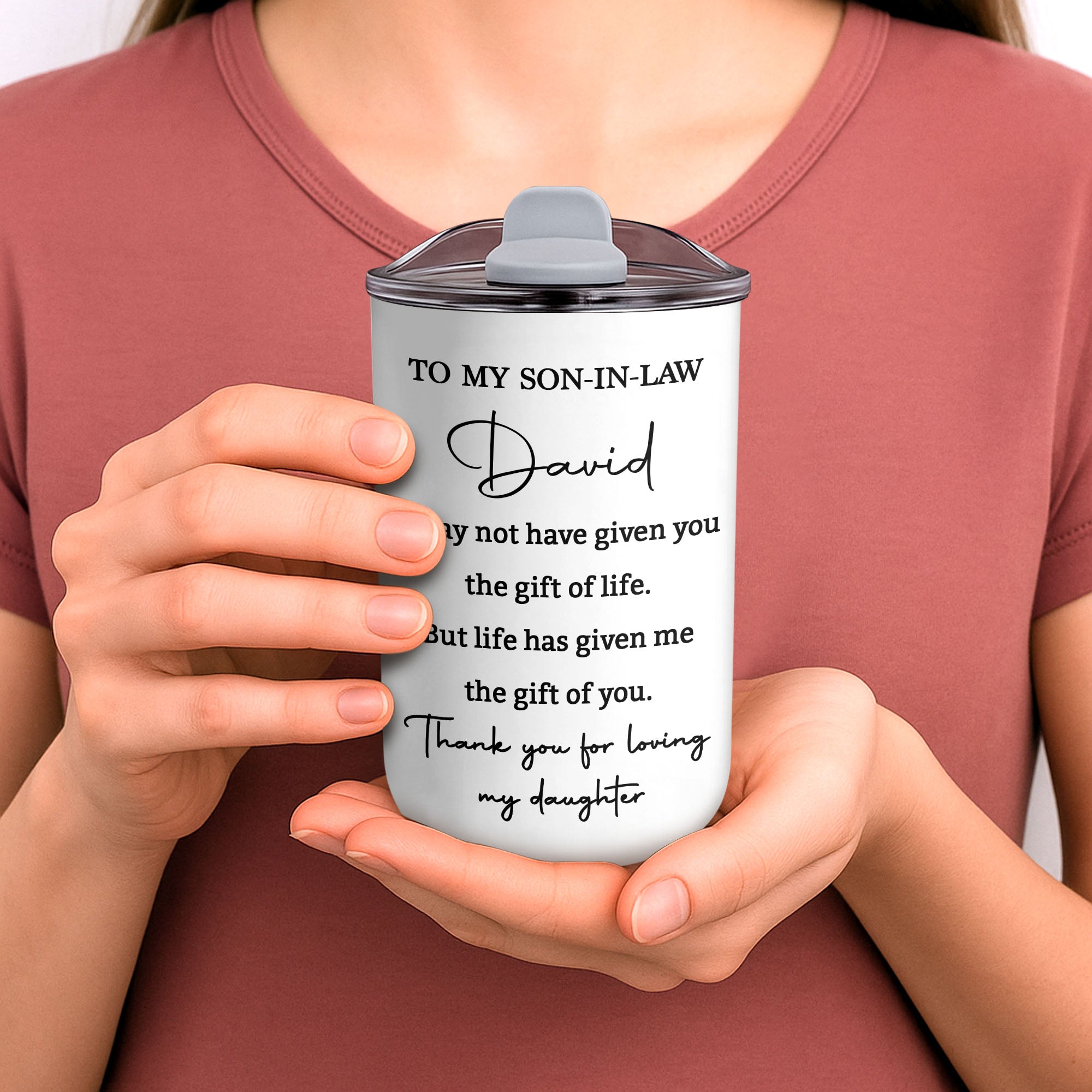Personalized 10oz Stainless Steel Tumbler Custom Gift for Son-in-Law