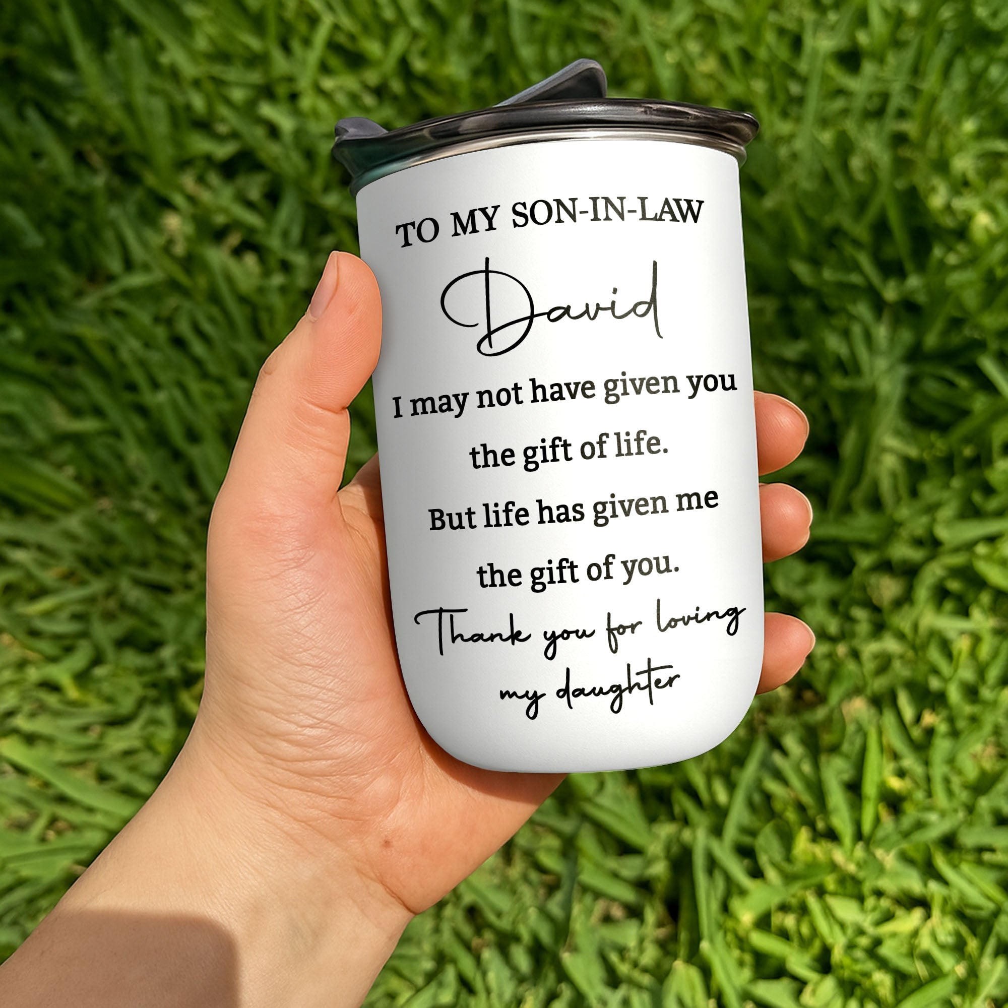 Personalized 10oz Stainless Steel Tumbler Custom Gift for Son-in-Law