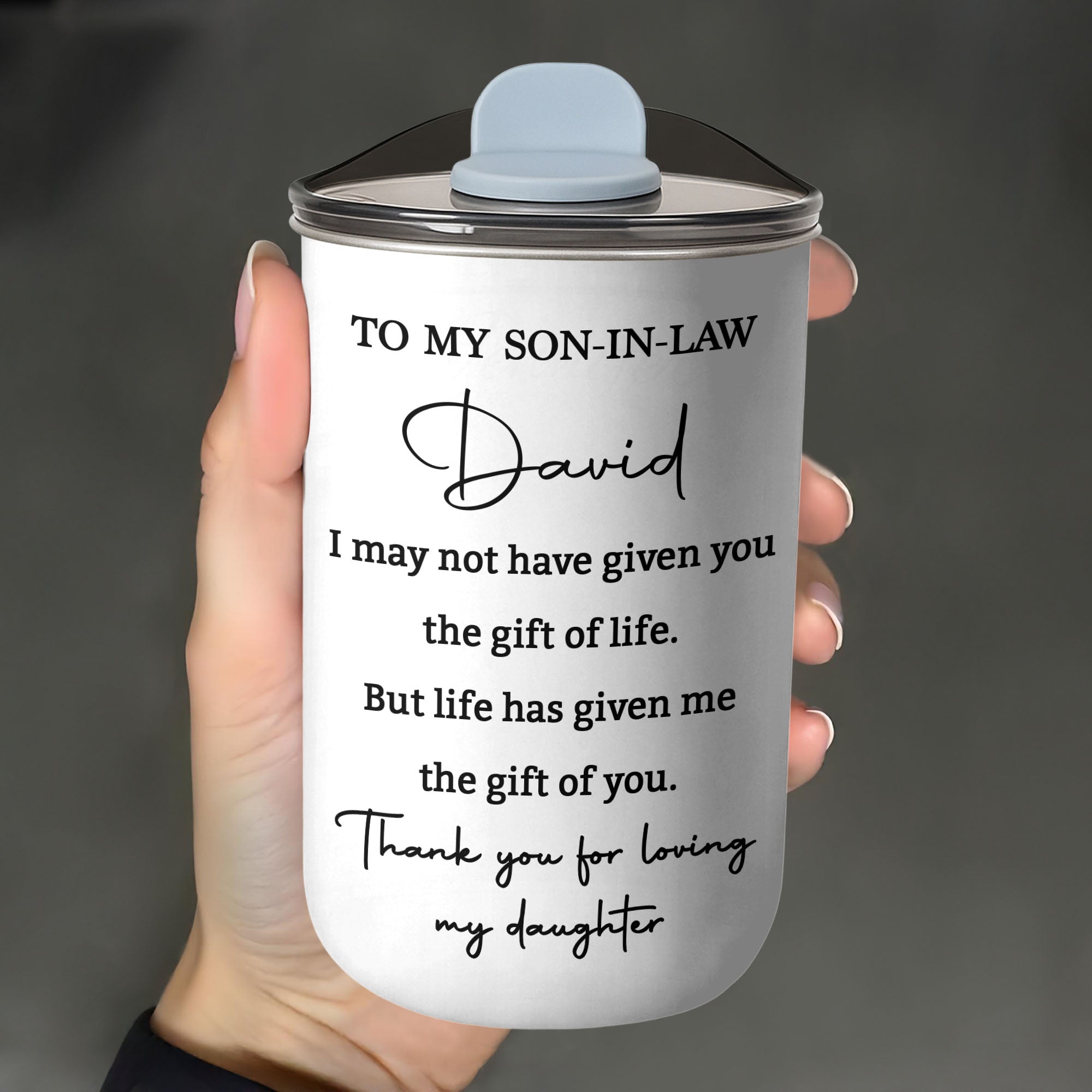 Personalized 10oz Stainless Steel Tumbler Custom Gift for Son-in-Law