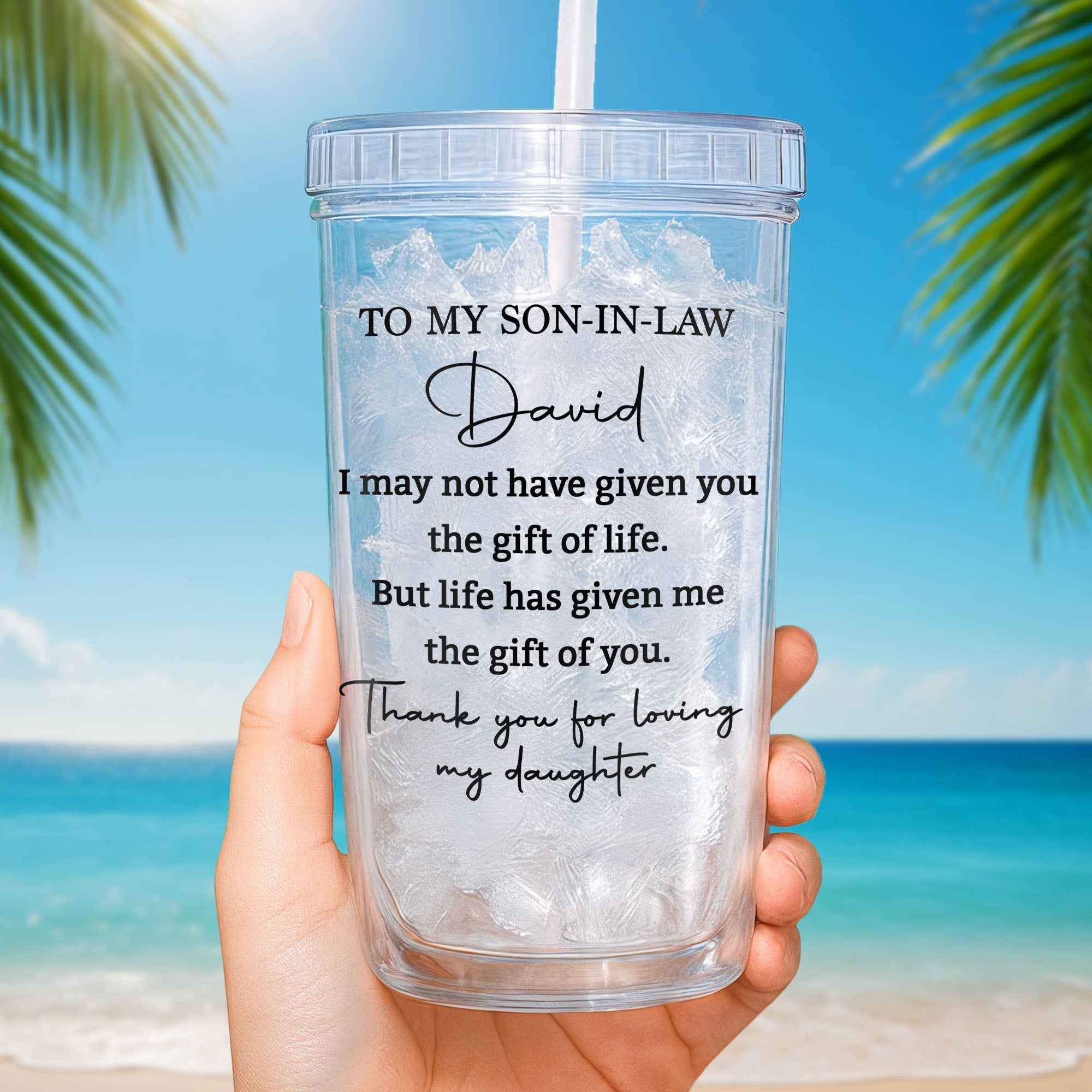 Personalized Tumbler Custom Name Gift for Son-In-Law 14oz