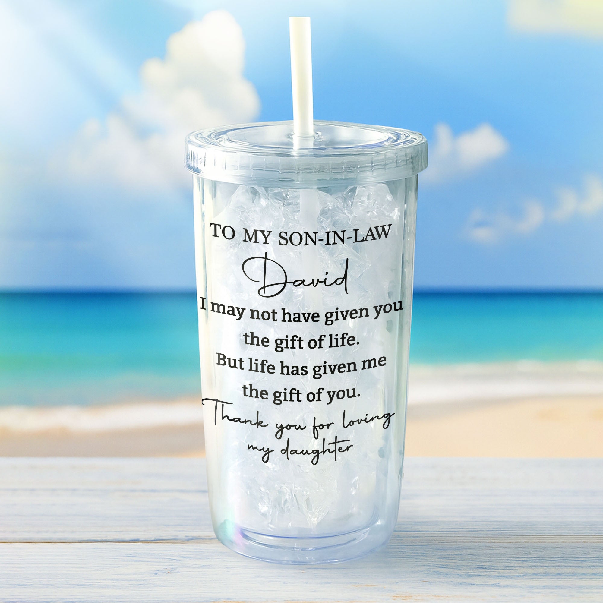 Personalized Tumbler Custom Name Gift for Son-In-Law 14oz
