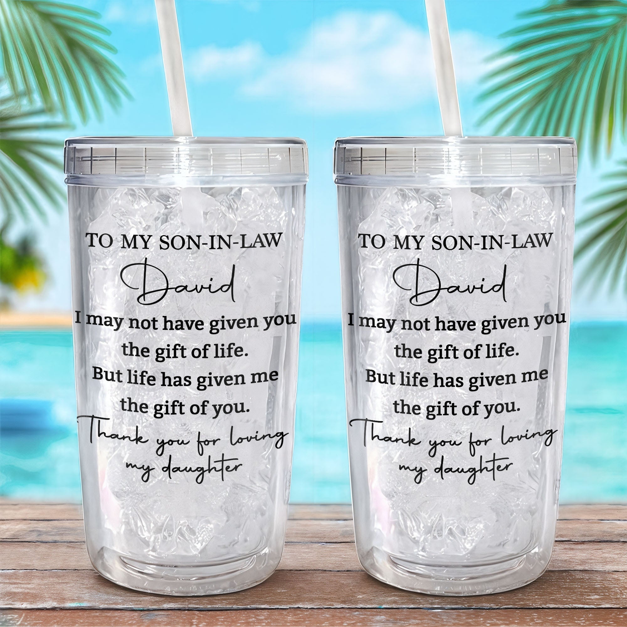 Personalized Tumbler Custom Name Gift for Son-In-Law 14oz