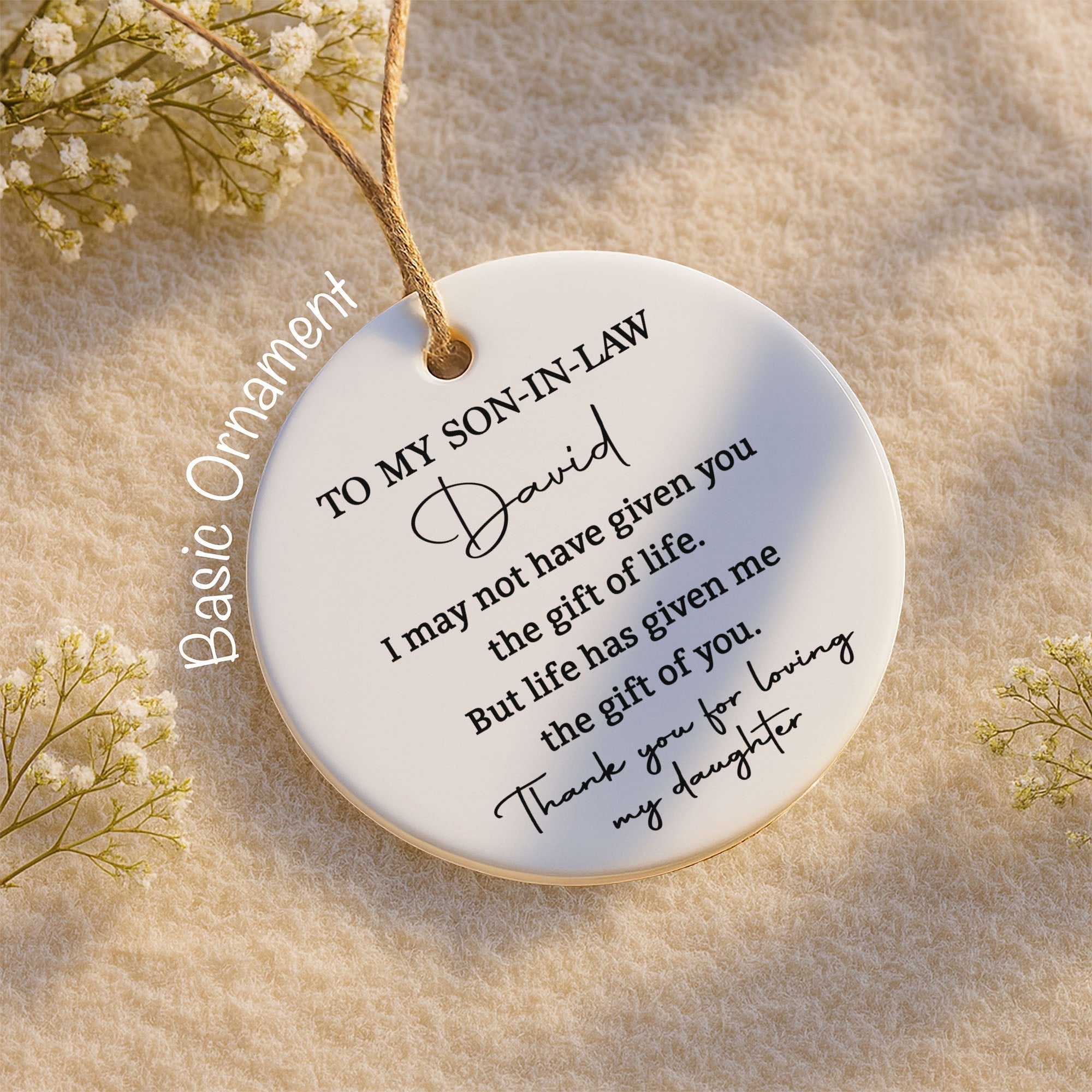 Personalized Ceramic Ornament Gift for Son-In-Law | Custom Name