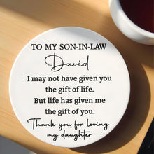 Load image into Gallery viewer, Personalized Ceramic Coaster Custom Name Gift for Son-in-Law
