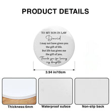 Load image into Gallery viewer, Personalized Ceramic Coaster Custom Name Gift for Son-in-Law
