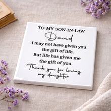 Load image into Gallery viewer, Personalized Ceramic Coaster Custom Gift for Son-In-Law
