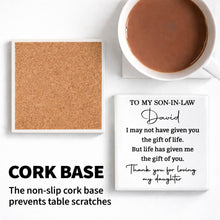 Load image into Gallery viewer, Personalized Ceramic Coaster Custom Gift for Son-In-Law
