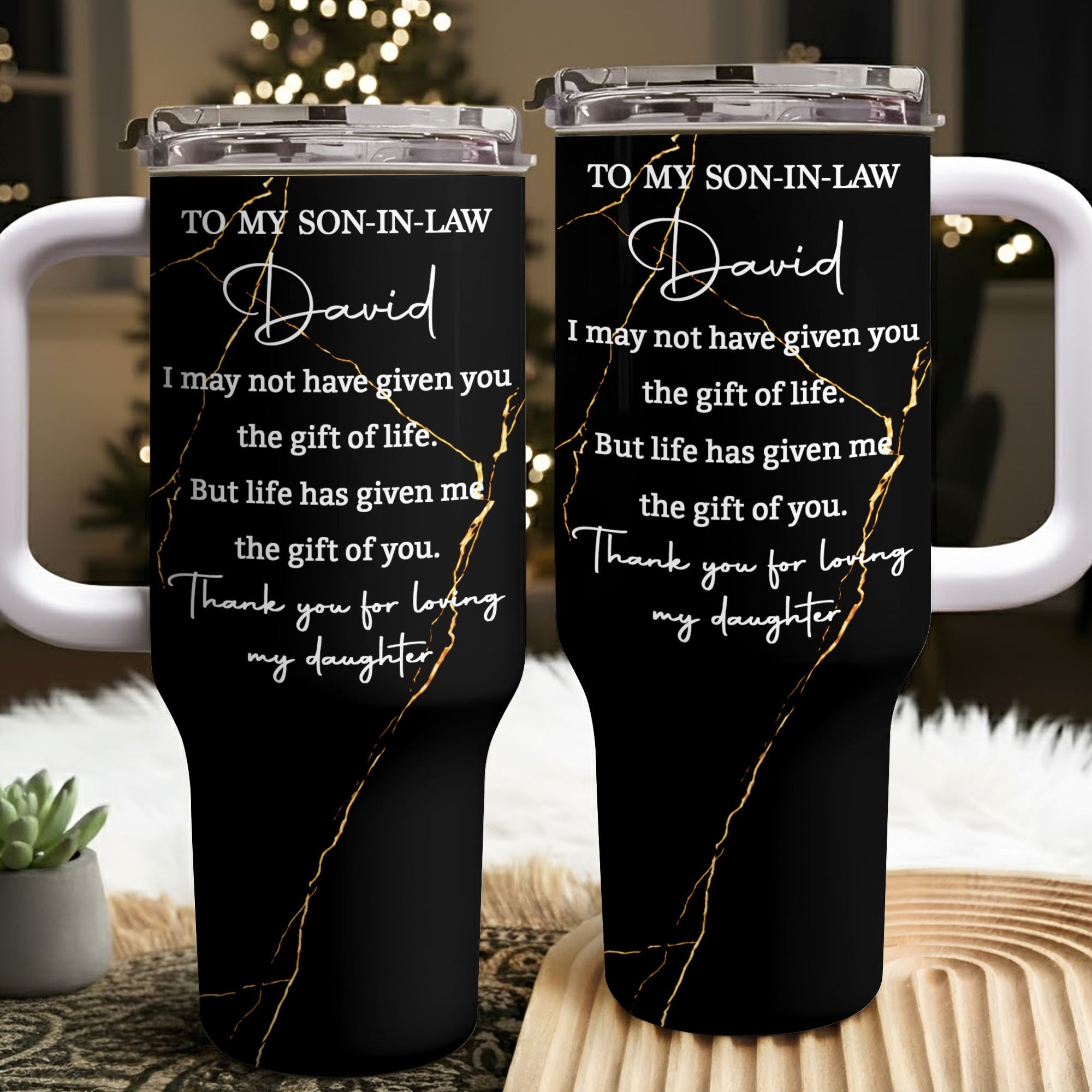 Personalized 40oz Tumbler Custom Name Gift for Son-in-Law