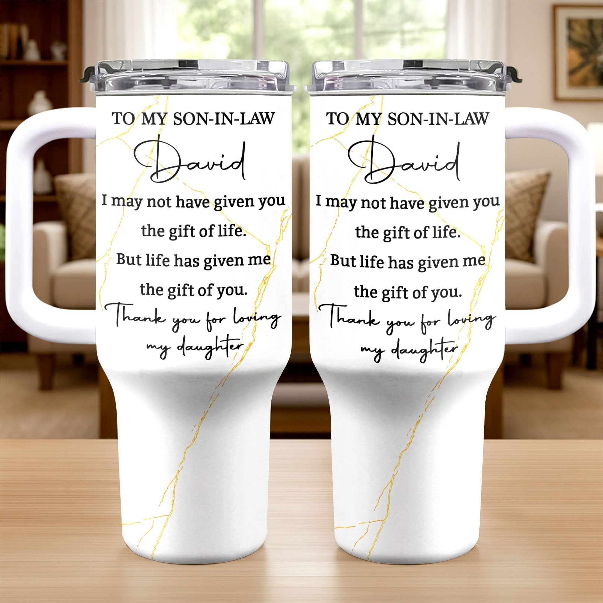 Personalized 40oz Tumbler Custom Name Gift for Son-in-Law