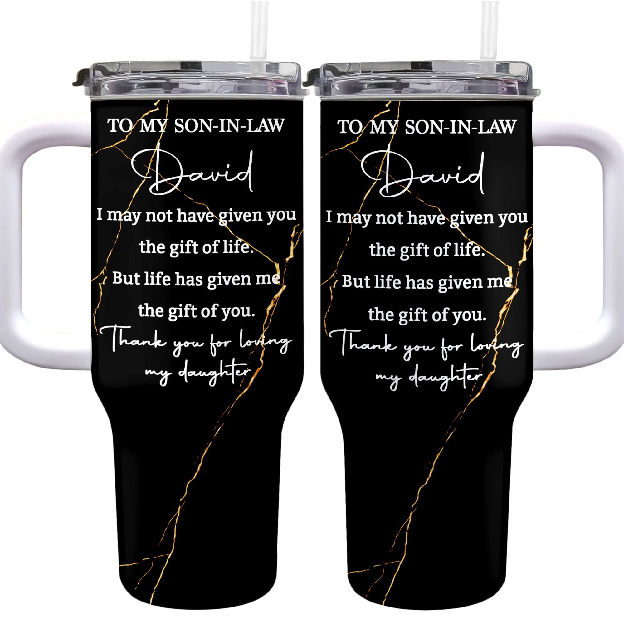 Personalized 40oz Tumbler Custom Name Gift for Son-in-Law
