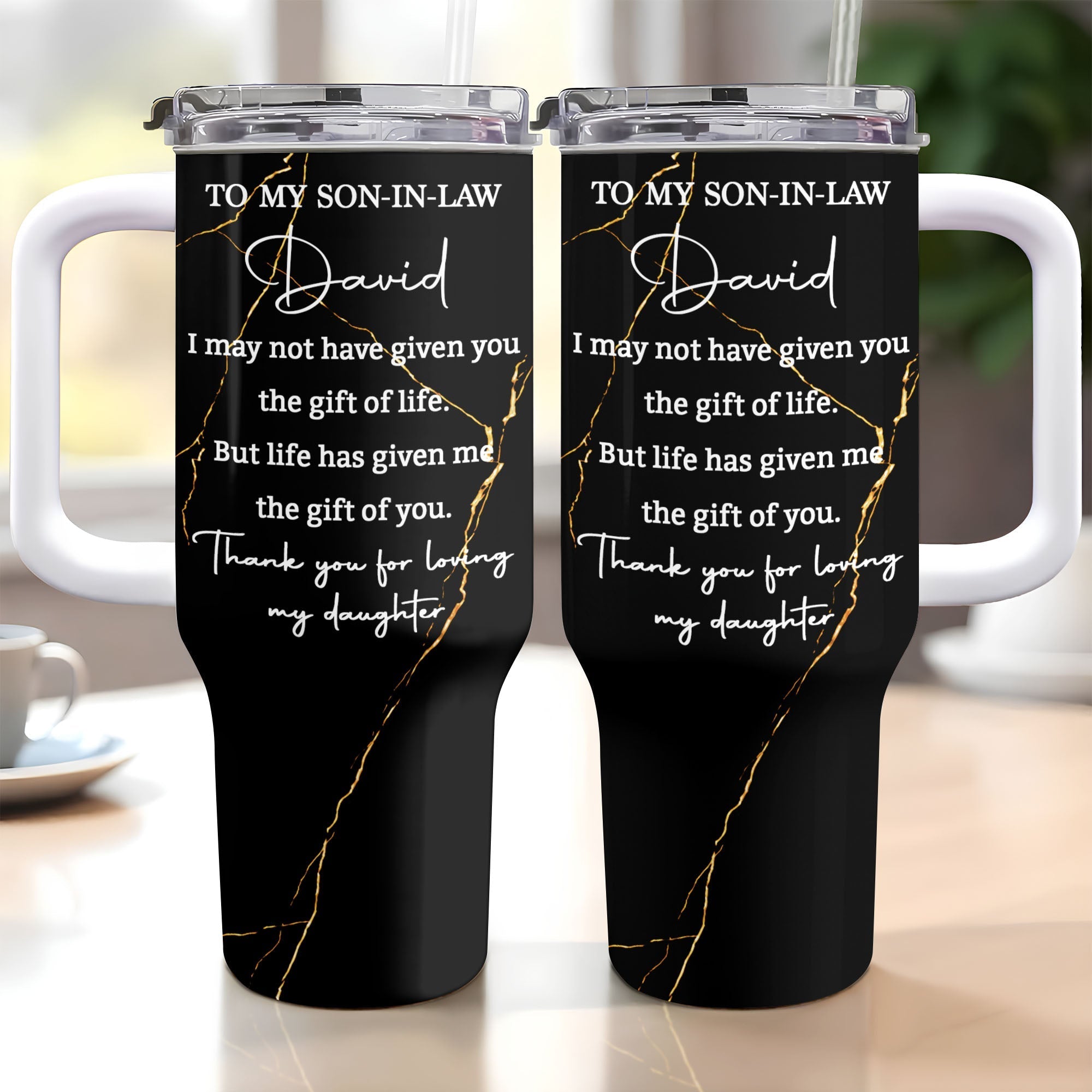 Personalized 40oz Tumbler Custom Name Gift for Son-in-Law