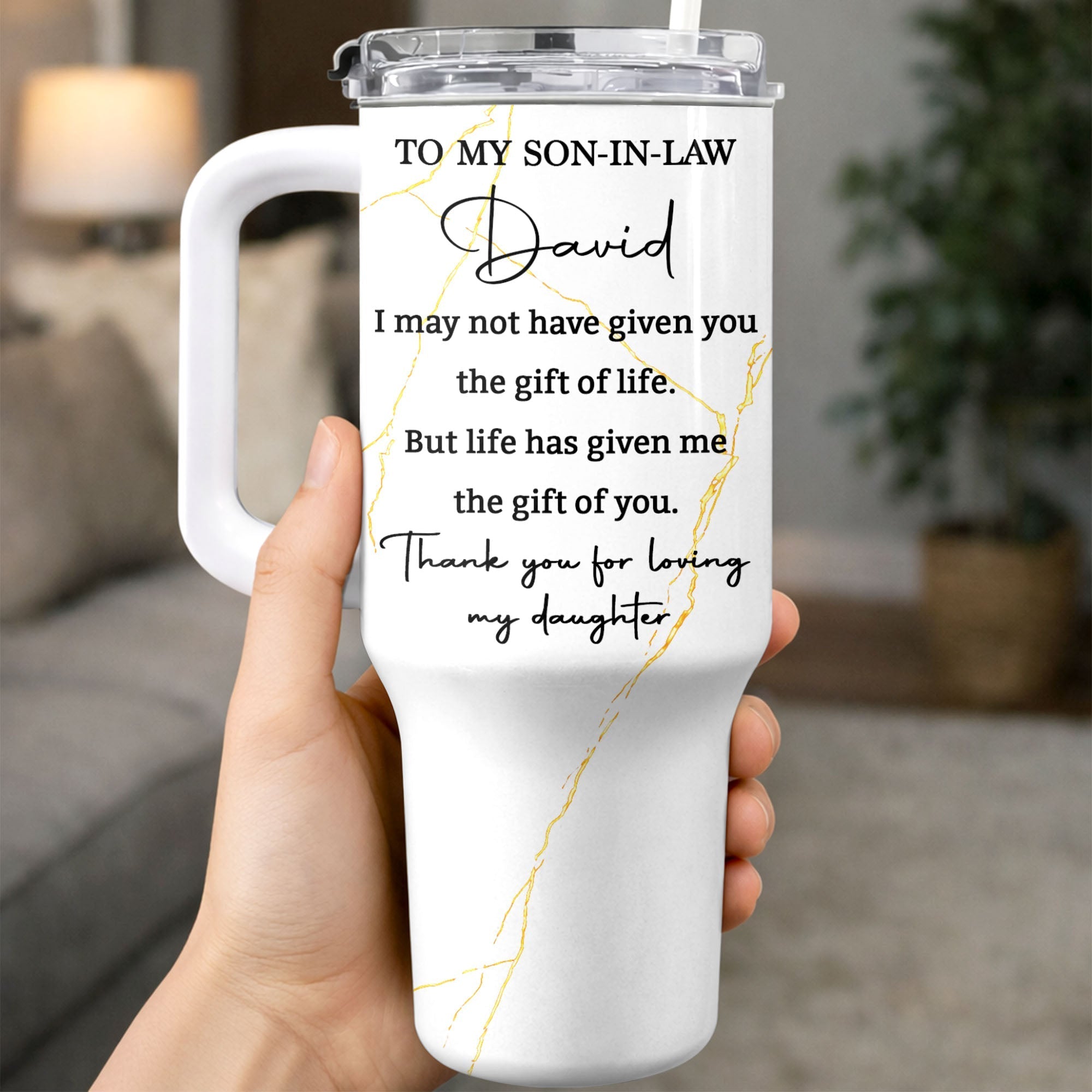 Personalized 40oz Tumbler Custom Name Gift for Son-in-Law