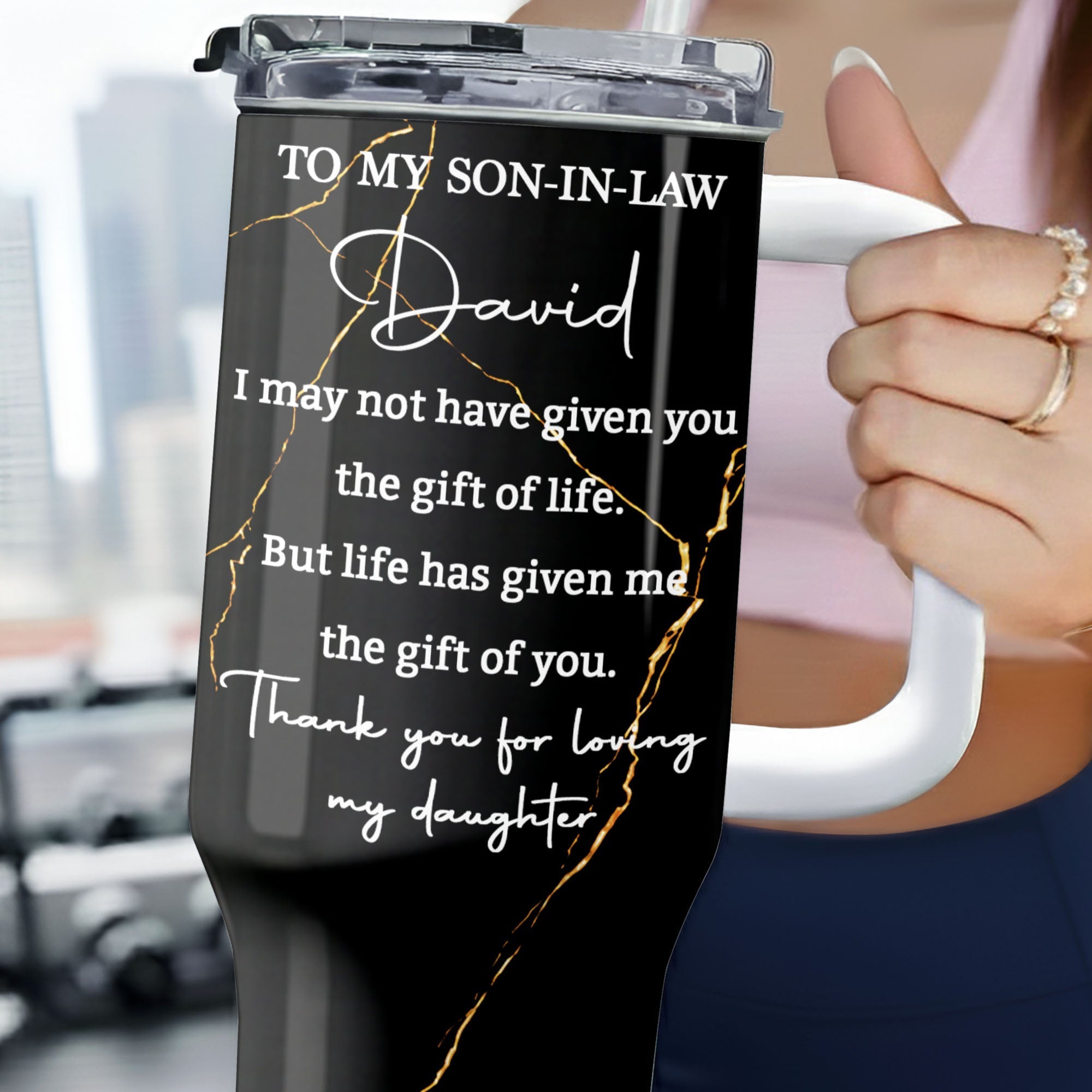 Personalized 40oz Tumbler Custom Name Gift for Son-in-Law