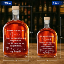 Load image into Gallery viewer, Personalized Whiskey Bottle Custom Script Gift for Son-in-Law
