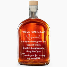 Load image into Gallery viewer, Personalized Whiskey Bottle Custom Script Gift for Son-in-Law
