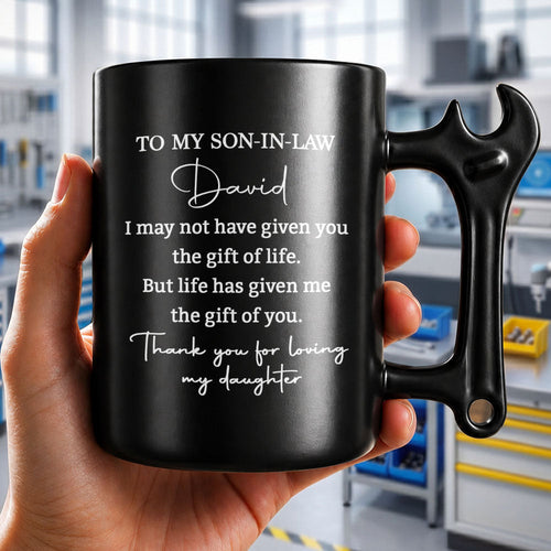 Personalized Wrench Handle Coffee Mug Custom Gift for Son-in-Law