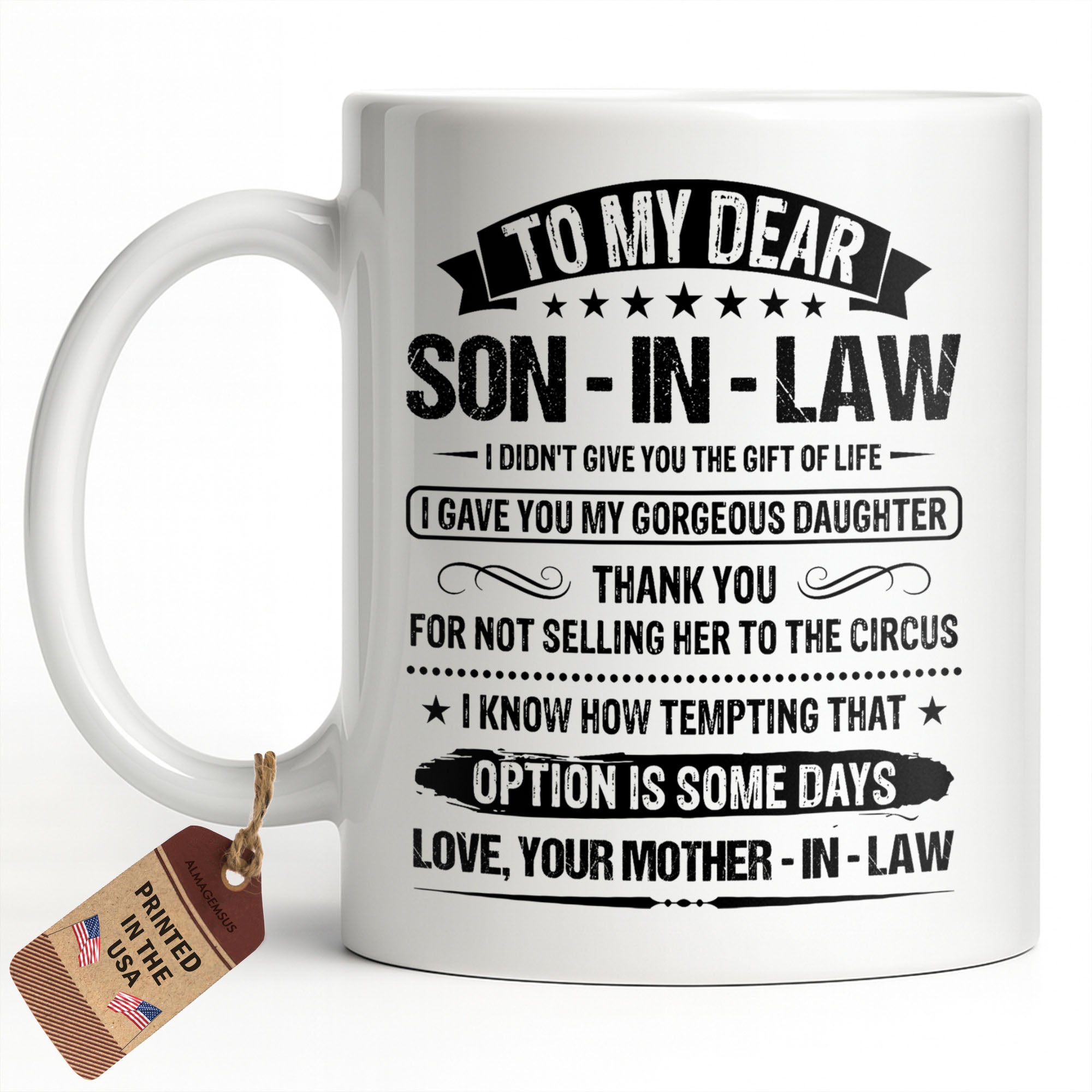 Personalized Coffee Mug for Son-in-Law Unique Gift Idea