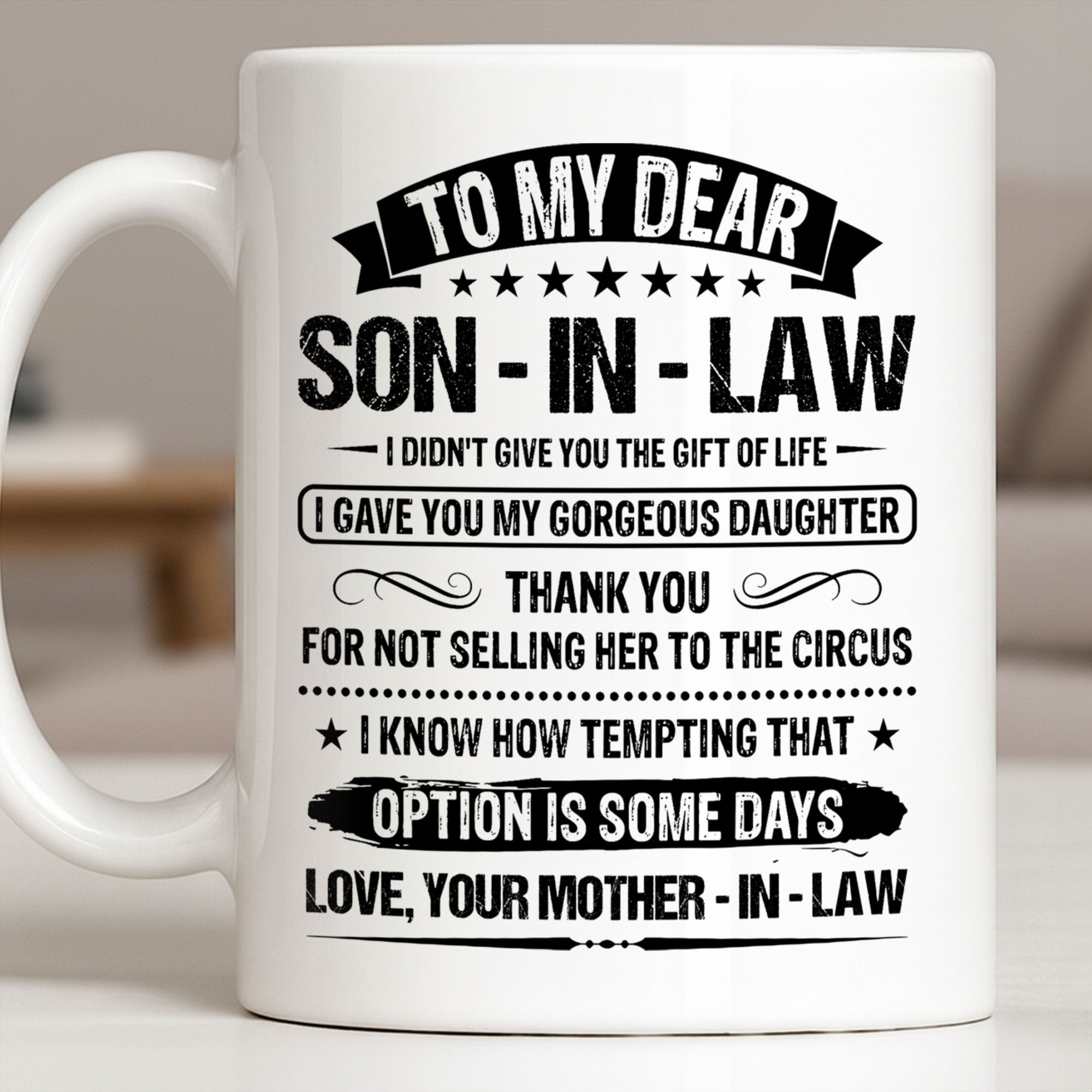 Personalized Coffee Mug for Son-in-Law Unique Gift Idea