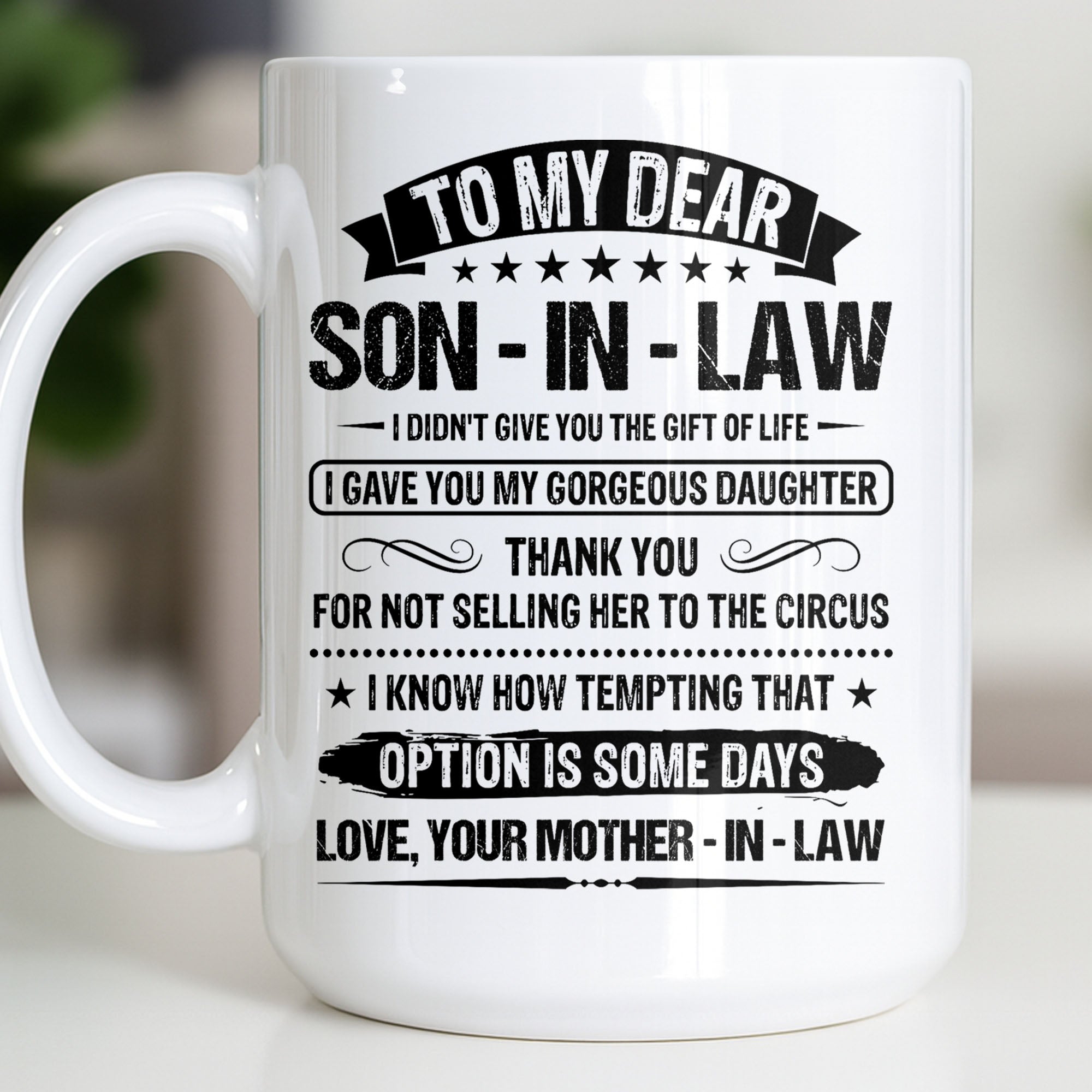 Personalized Coffee Mug for Son-in-Law Unique Gift Idea