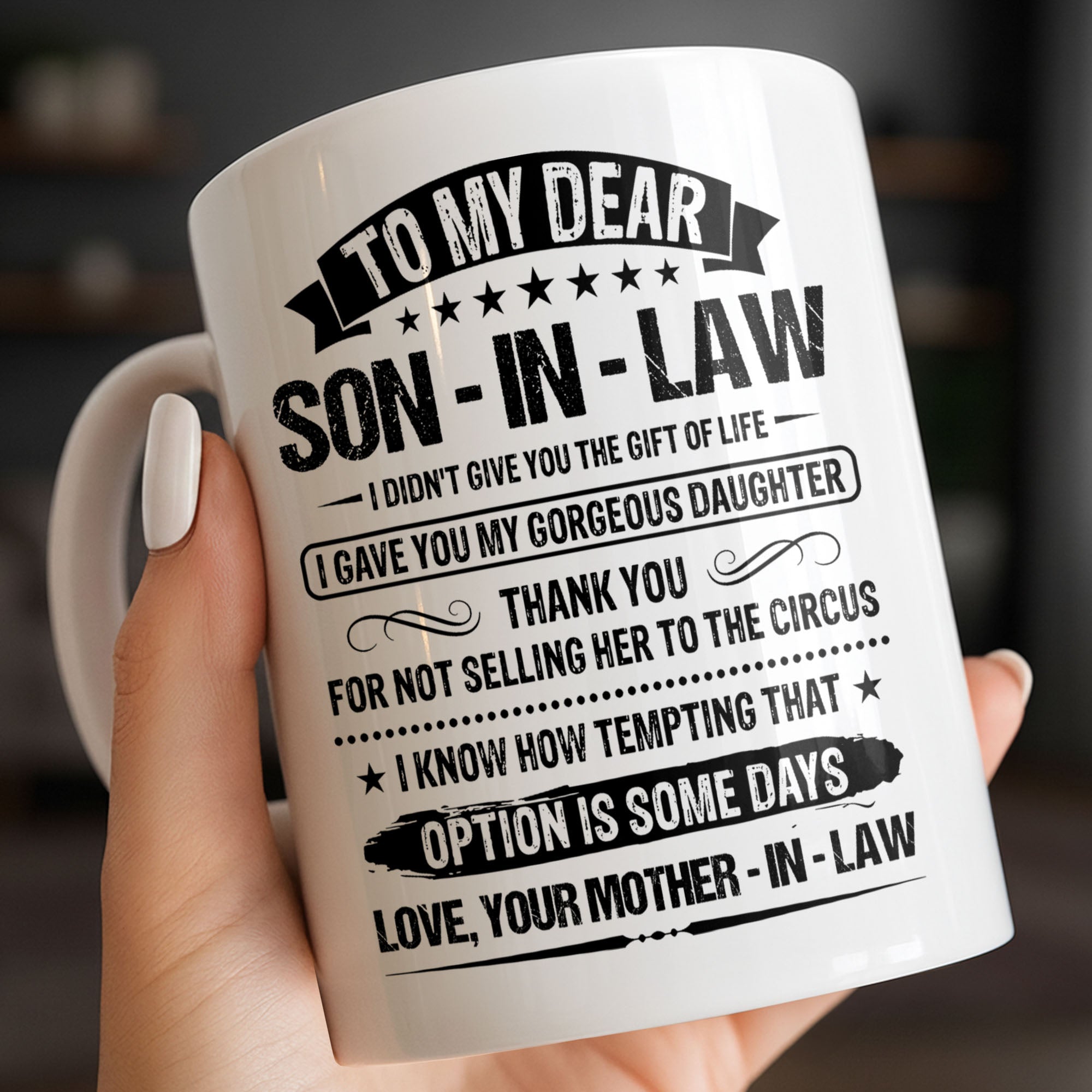 Personalized Coffee Mug for Son-in-Law Unique Gift Idea