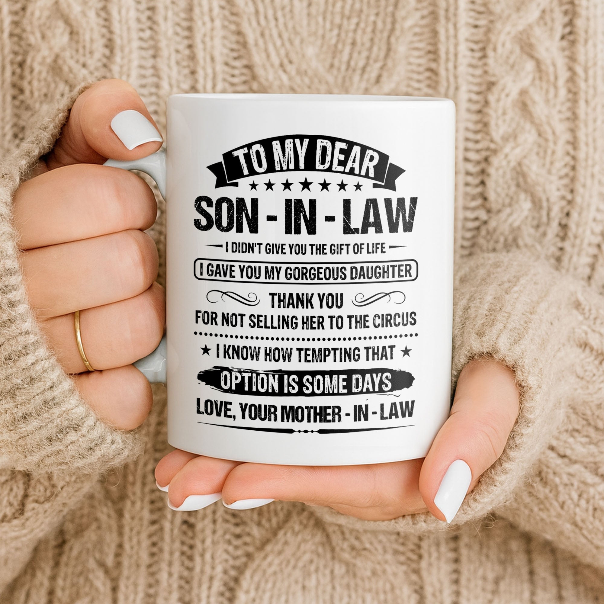 Personalized Coffee Mug for Son-in-Law Unique Gift Idea