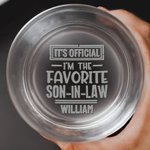 Load image into Gallery viewer, Personalized Engraved Whiskey Glass Custom Gift for Son-in-Law

