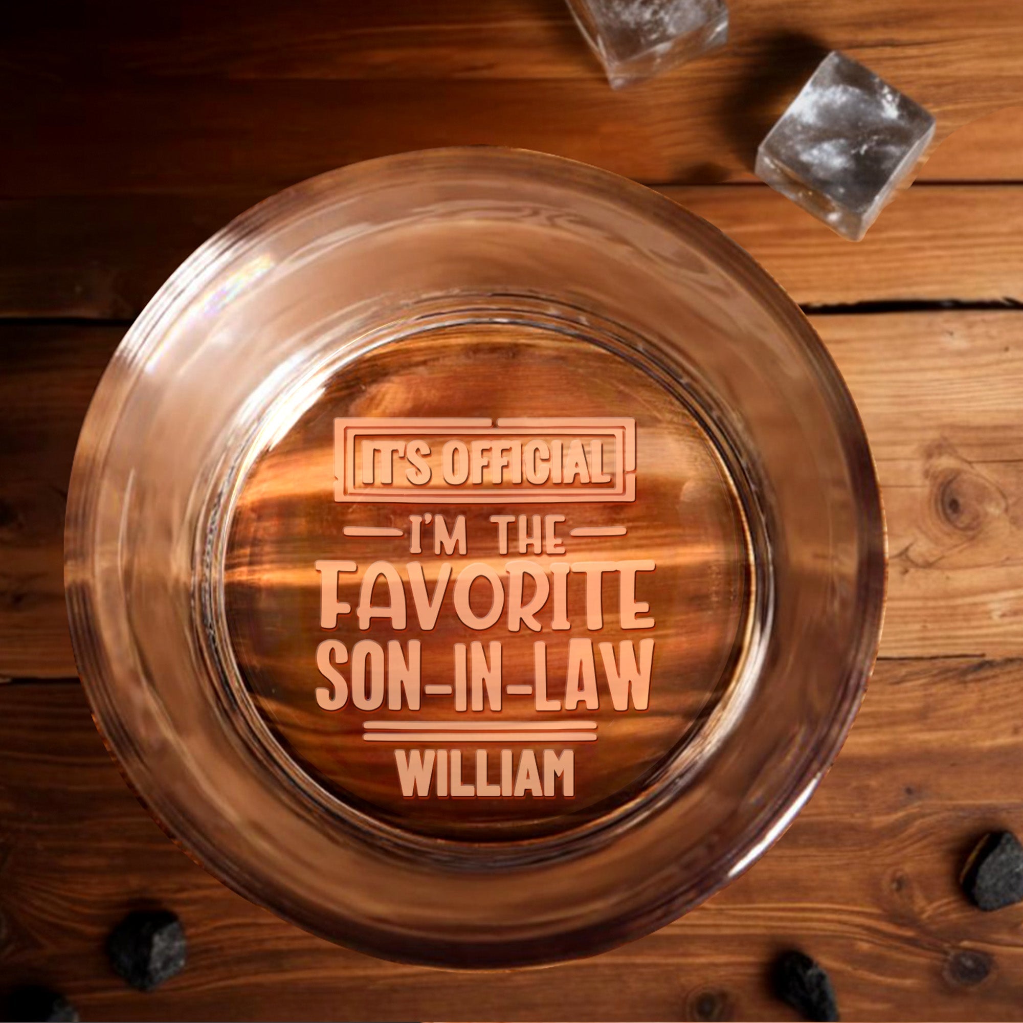Personalized Engraved Whiskey Glass Custom Gift for Son-in-Law
