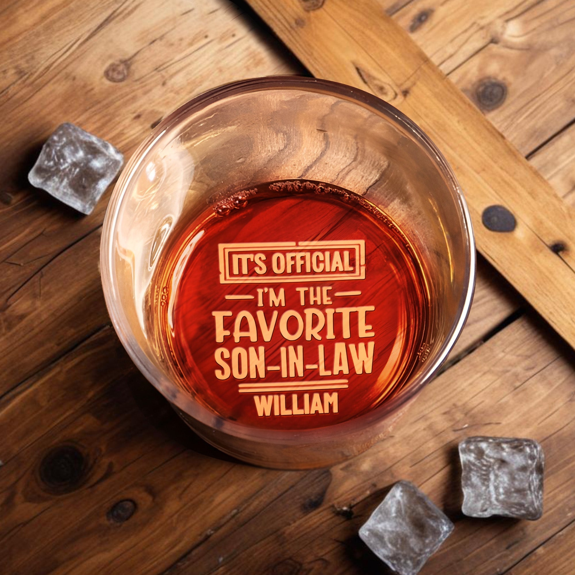 Personalized Engraved Whiskey Glass Custom Gift for Son-in-Law