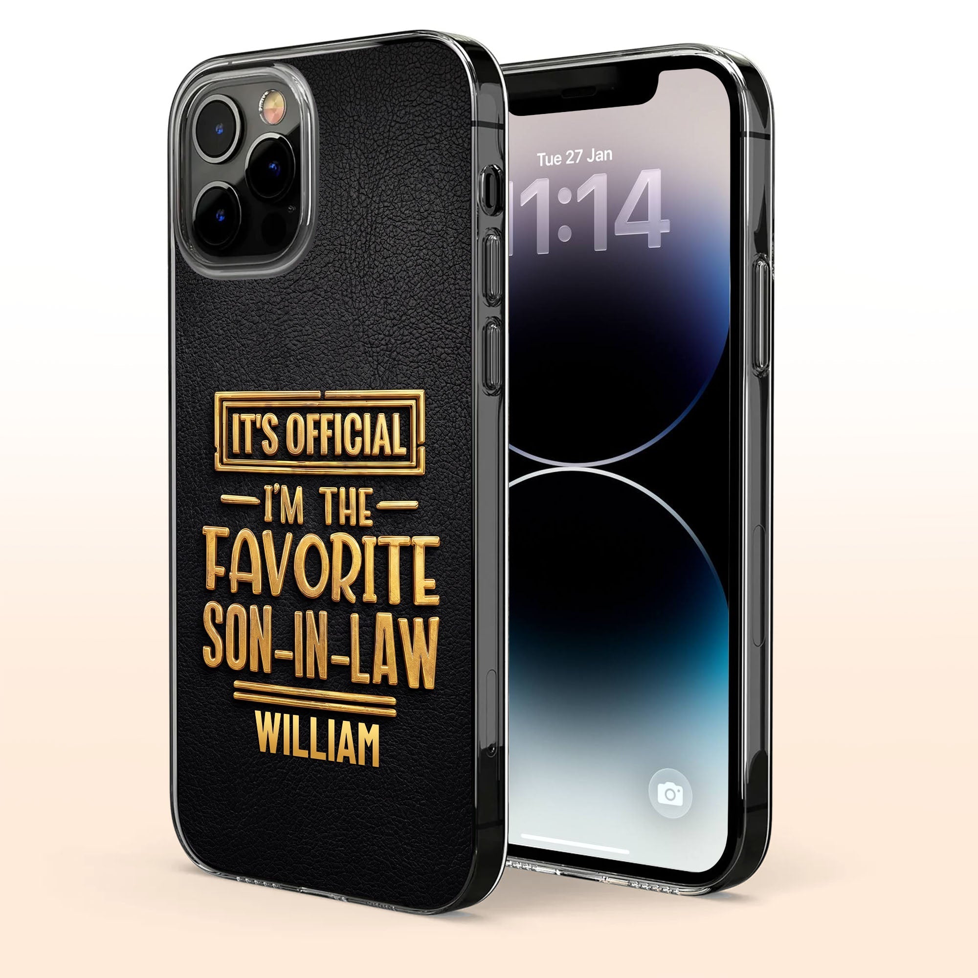 Personalized Clear Phone Case Custom Name Gift for Son-in-Law