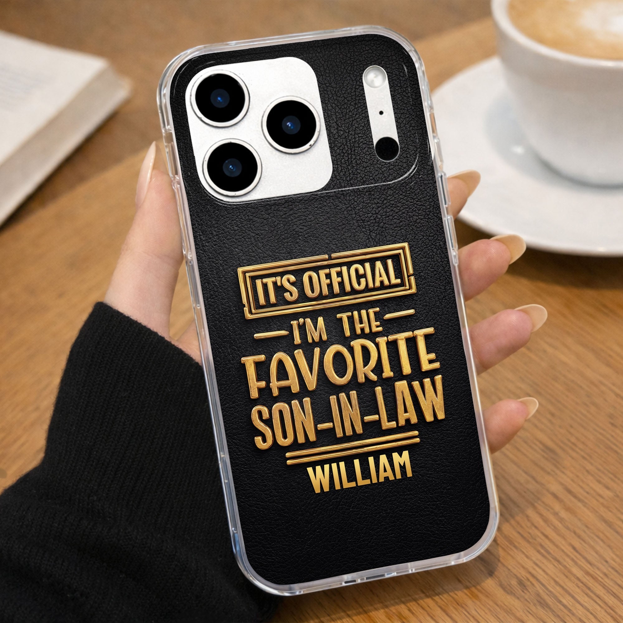 Personalized Clear Phone Case Custom Name Gift for Son-in-Law