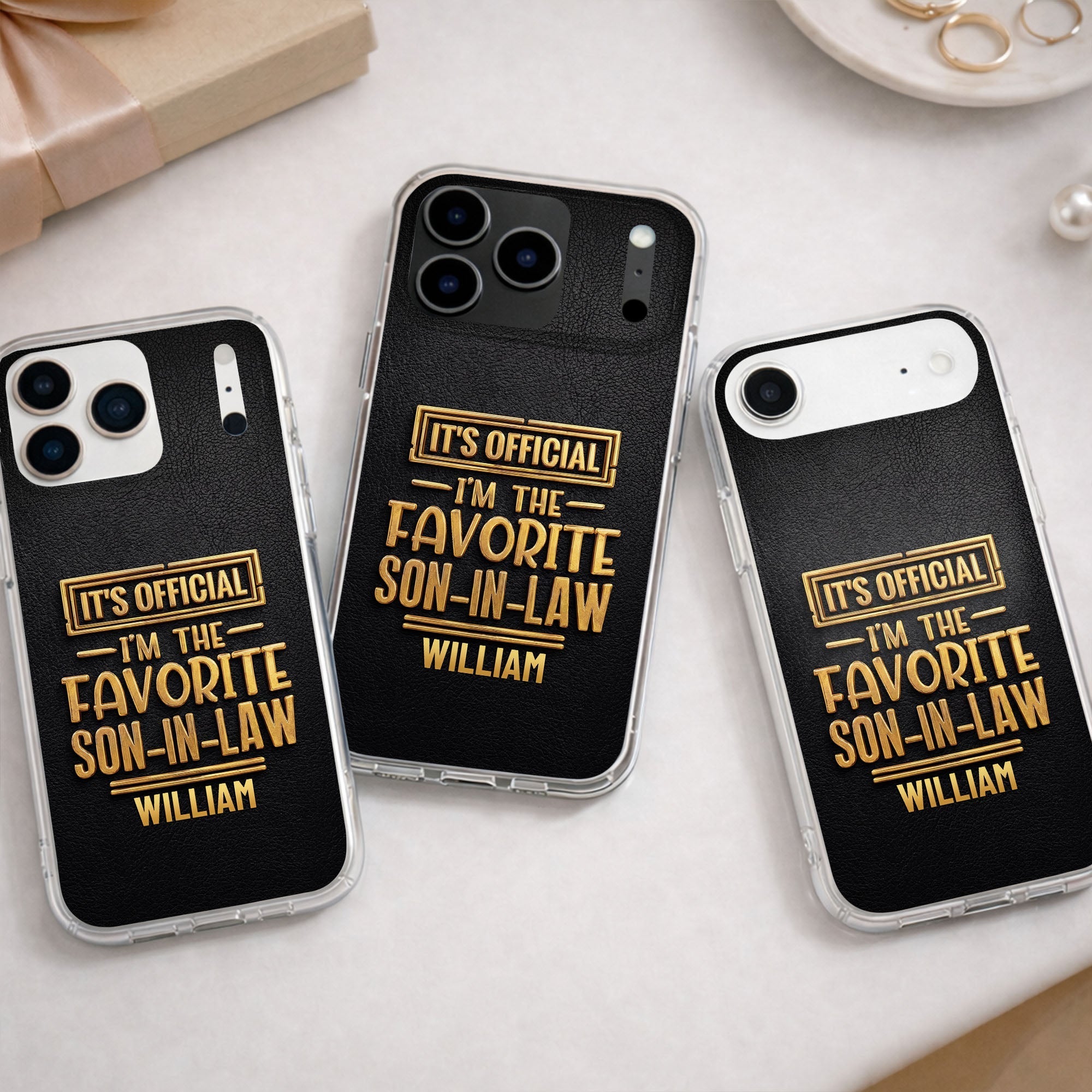 Personalized Clear Phone Case Custom Name Gift for Son-in-Law