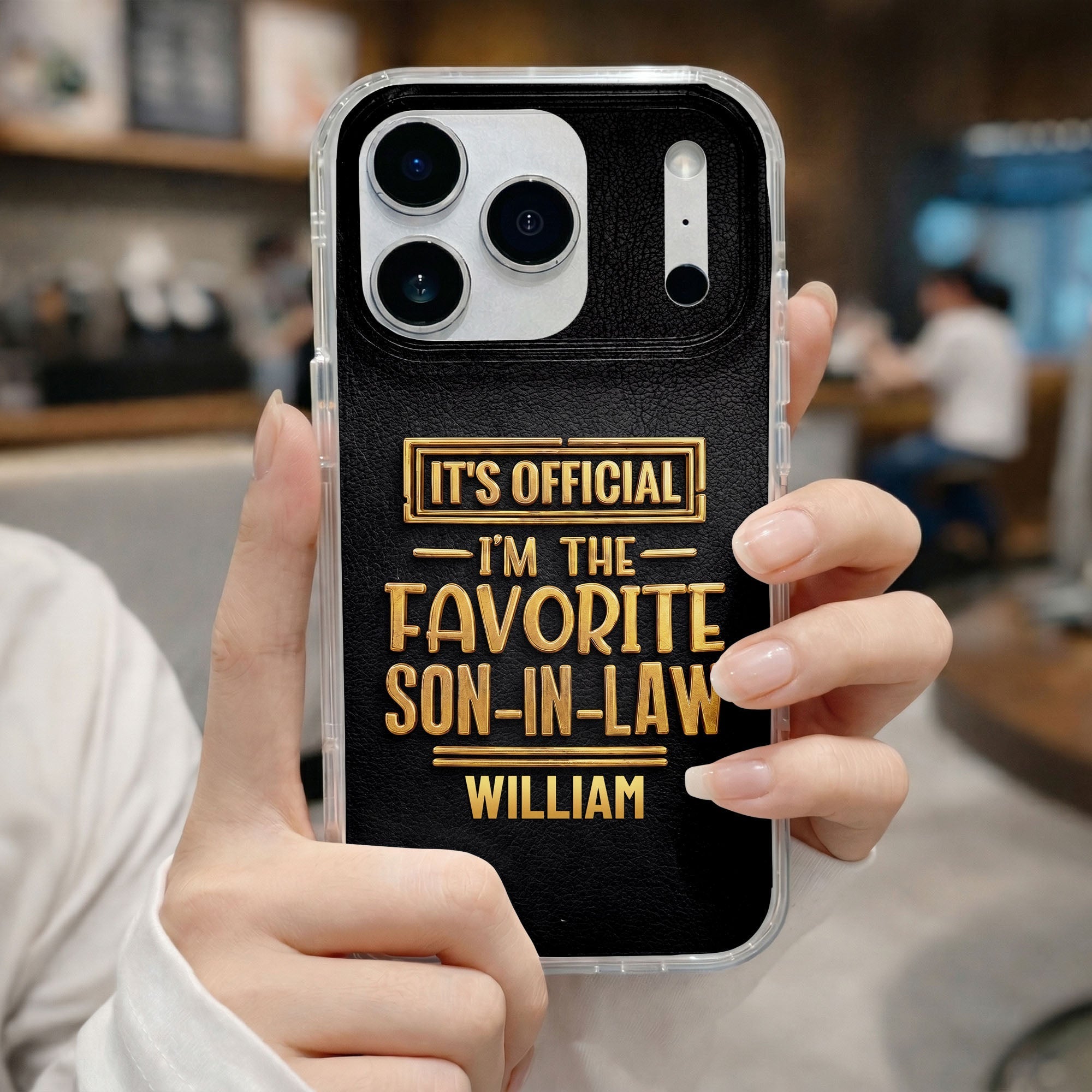 Personalized Clear Phone Case Custom Name Gift for Son-in-Law