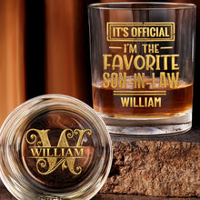 Load image into Gallery viewer, Personalized Whiskey Glass Custom Name Gift for Son-in-Law
