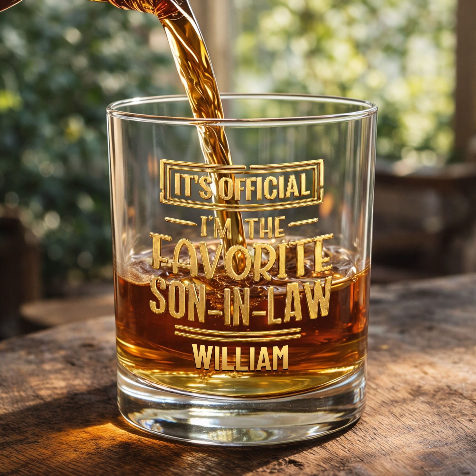 Personalized Whiskey Glass Custom Name Gift for Son-in-Law
